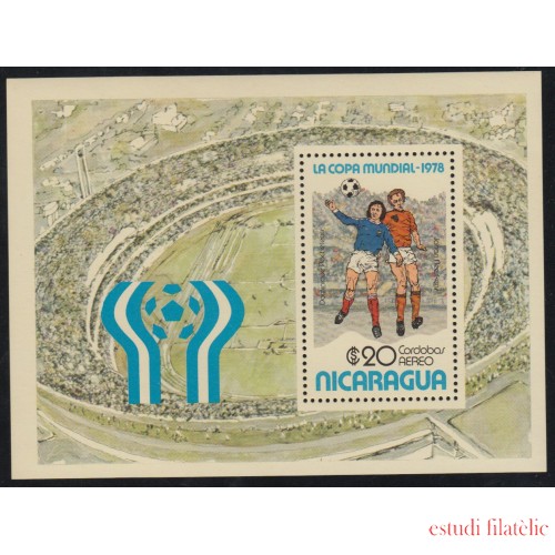 Nicaragua HB 141 1978 Copa del Mundo de Fútbol en Argentina MNH