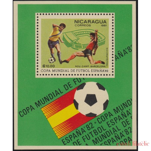 Nicaragua HB 146 1981 España 82 Copa del mundo de Fútbol MNH