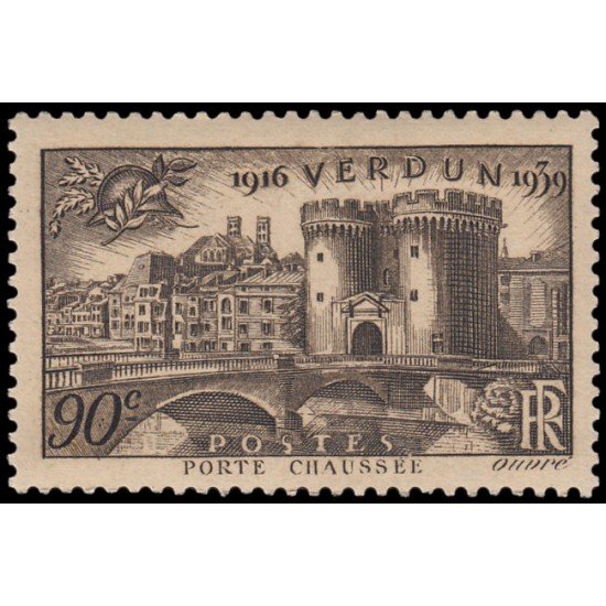 France Francia 445 1939 23 aniv. de la Victoria de Verdum Puerta Chaussée MNH France Francia 445 1939 23 aniv. de la Victoria de Verdum Puerta Chaussée MNH