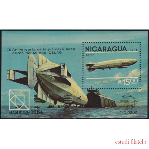 Nicaragua HB 166 1984 75º Aniversario de la primera línea aérea del mundo MNH