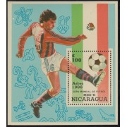 Nicaragua HB 176 1986 Mexico 86 Copa del mundo de Fútbol MNH