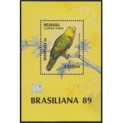 Nicaragua HB 190 1989 Brasiliana 90 Amazonas Pájaros Birds MNH