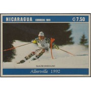 Nicaragua HB 209 1991 Juegos Olímpicos Albertville 92 slalom MNH