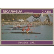 Nicaragua HB 212 1992 Juegos Olímpicos Barcelona 92 Canotaje MNH
