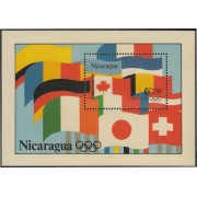 Nicaragua HB 216 1992 Lillehammer 94 Banderas Flags MNH