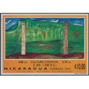 Nicaragua HB 220B 1993  Cultura Chontal estatua indígena nicaragüense MNH