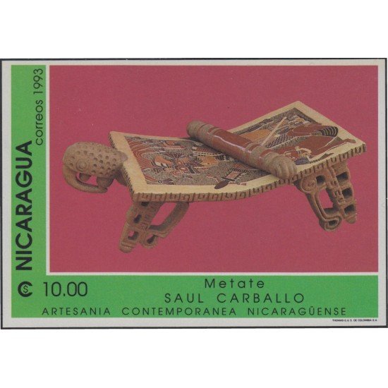 Nicaragua HB 220C 1993 Artesanía nicaragüense contemporánea Saul Carballo MNH