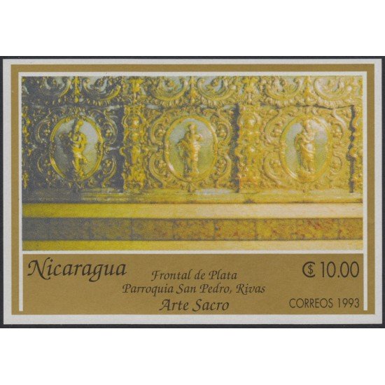 Nicaragua HB 220D 1993 Arte Sacro Frontal de Plata Parroquia San Pedro MNH