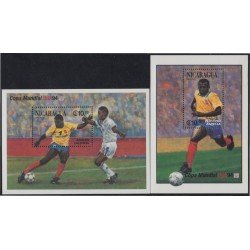 Nicaragua HB 228/29 1994 Copa del mundo de fútbol USA 94 MNH