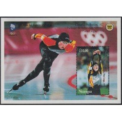 Nicaragua HB 230 1994 Centenario del Comité Olímpico Internacional Patinaje de Velocidad MNH