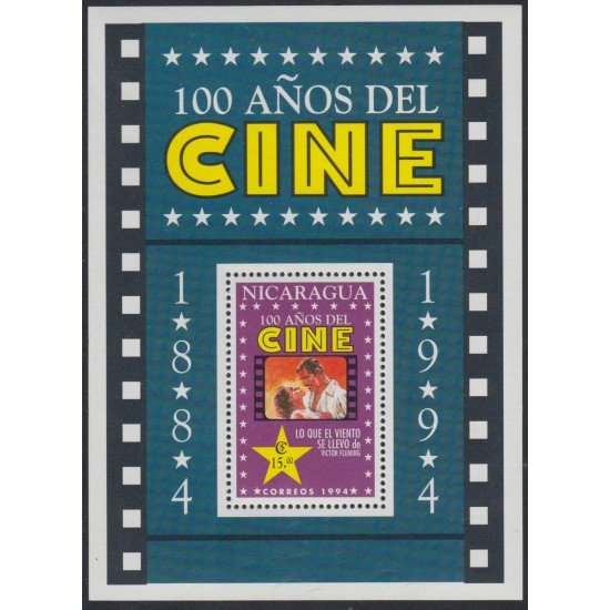 Nicaragua HB 236 1994 100 Años del cine imagen del film lo que el viento se llevó MNH Nicaragua HB 236 1994 100 Años del cine imagen del film lo que el viento se llevó MNH
