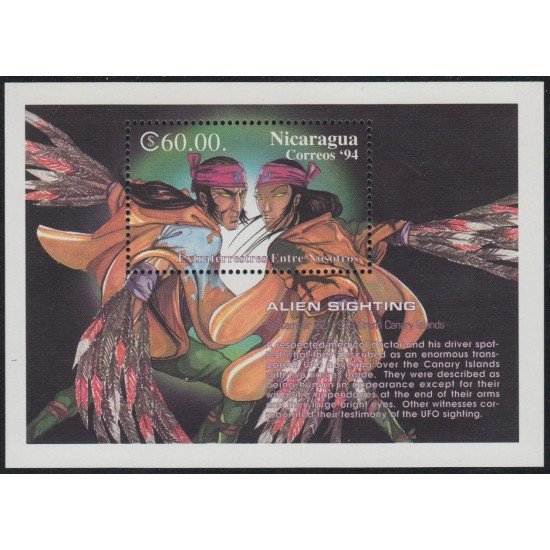 Nicaragua HB 239 1994 Extraterrestres Aliens entre nosotros MNH - inglés - Nicaragua HB 239 1994 Extraterrestres Aliens entre nosotros MNH - inglés -