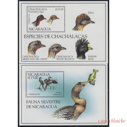 Nicaragua HB 240/41 1994  Fauna silvestre de Nicaragua  y Gallinas MNH