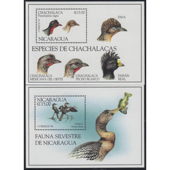 Nicaragua HB 240/41 1994 Fauna silvestre de Nicaragua y Gallinas MNH Nicaragua HB 240/41 1994 Fauna silvestre de Nicaragua y Gallinas MNH