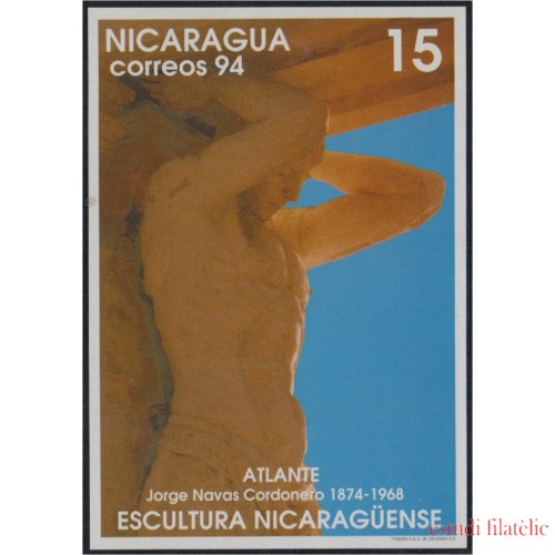 Nicaragua HB 242 1994 Escultura Nicaragüense Jorge Navas Cordonero Atlante MNH