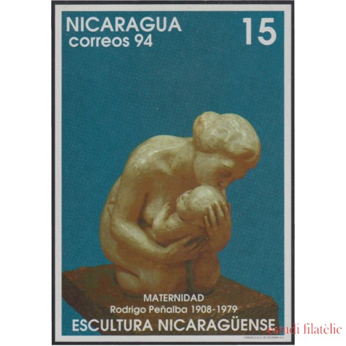 Nicaragua HB 243 1994 Escultura Nicaragüense Rodrigo Peñalba Maternidad MNH