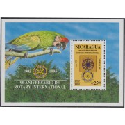 Nicaragua HB 246 1995 90º Aniversario de Rotary Club Internacional Emblema y Logo MNH