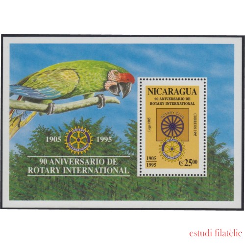 Nicaragua HB 246 1995 90º Aniversario de Rotary Club Internacional Emblema y Logo MNH