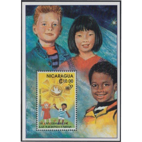 Nicaragua HB 247 1995 50º Aniversario de las Naciones Unidas Niños MNH Nicaragua HB 247 1995 50º Aniversario de las Naciones Unidas Niños MNH