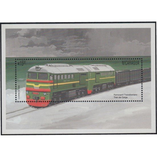 Nicaragua HB 253 1995 tren Locomotoras del mundo locomotives MNH Nicaragua HB 253 1995 tren Locomotoras del mundo locomotives MNH