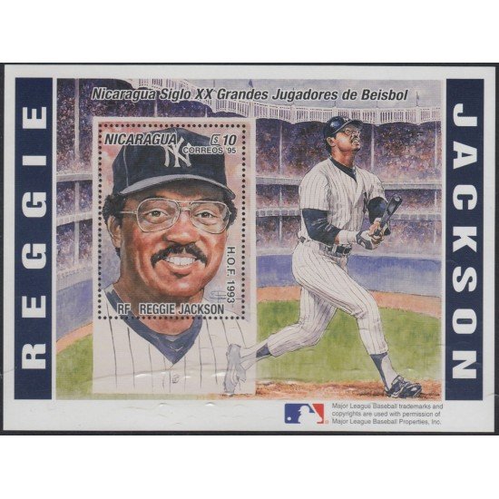 Nicaragua HB 262A 1995 Grandes Ligas de béisbol Reggie Jackson MNH Nicaragua HB 262A 1995 Grandes Ligas de béisbol Reggie Jackson MNH