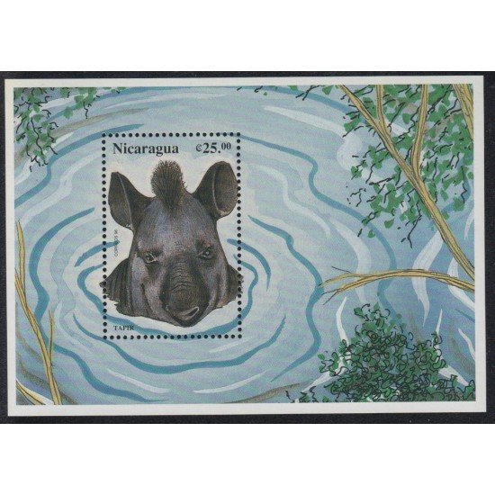 Nicaragua HB 271B 1996 Protección de la Fauna Tapir fauna  MNH