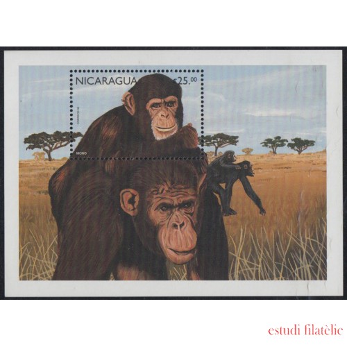 Nicaragua HB 271G 1996 Fauna de América Central Monos Monkeys MNH