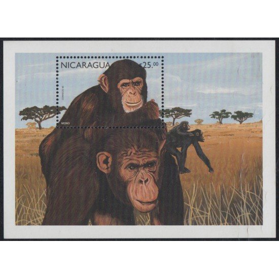 Nicaragua HB 271G 1996 Fauna de América Central Monos Monkeys MNH Nicaragua HB 271G 1996 Fauna de América Central Monos Monkeys MNH