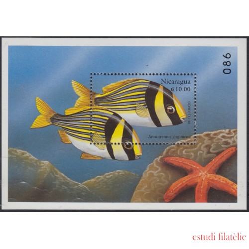 Nicaragua HB 276 1998 Flora y Fauna del Trópico Peces Fishes MNH