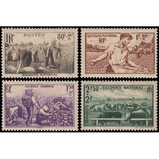 Francre Francia 466/69 1940 En beneficio de emergencia nacional MNH