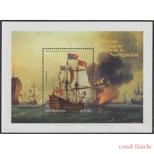 Nicaragua HB 283 1998 Barcos de la edad de oro de la navegación MNH