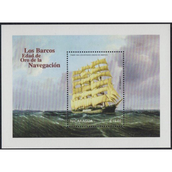 Nicaragua HB 283A 1998 Barco de la edad de oro de la navegación MNH Nicaragua HB 283A 1998 Barco de la edad de oro de la navegación MNH