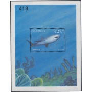 Nicaragua HB 308 2000 Fauna Marina Tiburón Tigre MNH