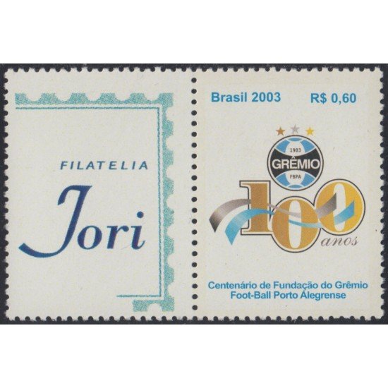 Brasil Brazil SP 4 2003 Centenario del Club de Fútbol Gremio Porto Alegre Filatelia Jori MNH Brasil Brazil SP 4 2003 Centenario del Club de Fútbol Gremio Porto Alegre Filatelia Jori MNH