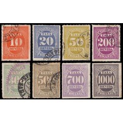 Brasil Brazil Tasas 10/17 1890 Serrado NC perforado en líneas Usado Brasil Brazil Tasas 10/17 1890 Serrado NC perforado en líneas Usado