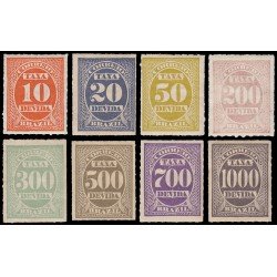 Brasil Brazil Tasas 10/17 1890 Serrado NC perforado en líneas MH Brasil Brazil Tasas 10/17 1890 Serrado NC perforado en líneas MH