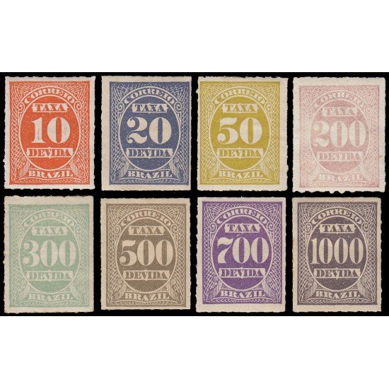 Brasil Brazil Tasas 10/17 1890 Serrado NC perforado en líneas MH Brasil Brazil Tasas 10/17 1890 Serrado NC perforado en líneas MH