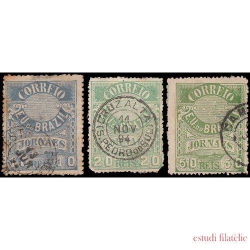 Brasil Brazil Periódicos 23/25 1891/94 Impresión en relieve EEUU y Brasil Usado