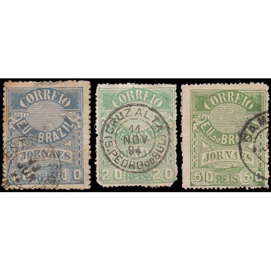 Brasil Brazil Periódicos 23/25 1891/94 Impresión en relieve EEUU y Brasil Usado Brasil Brazil Periódicos 23/25 1891/94 Impresión en relieve EEUU y Brasil Usado