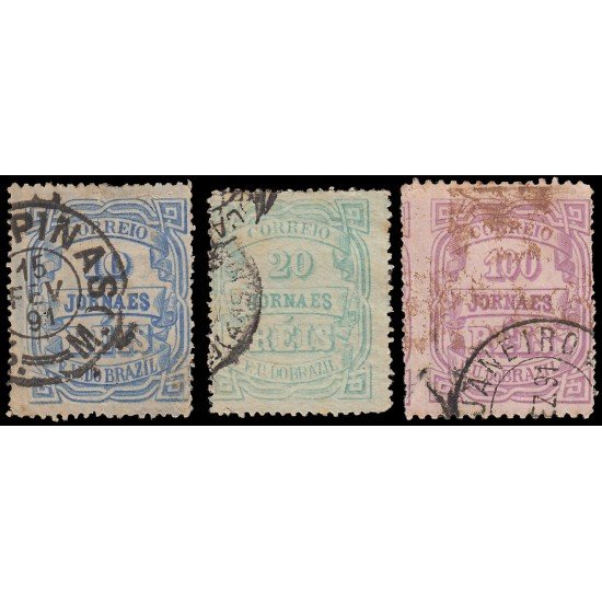 Brasil Brazil Periódicos 19/21 1890 Papel tintado EEUU y Brasil Usado Brasil Brazil Periódicos 19/21 1890 Papel tintado EEUU y Brasil Usado
