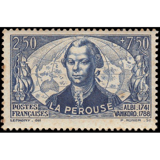 France Francia 541 1942 A favor de la emergencia nacional 2 Centenario del nacimiento de Jean-François de Galaup MNH France Francia 541 1942 A favor de la emergencia nacional 2 Centenario del nacimiento de Jean-François de Galaup MNH