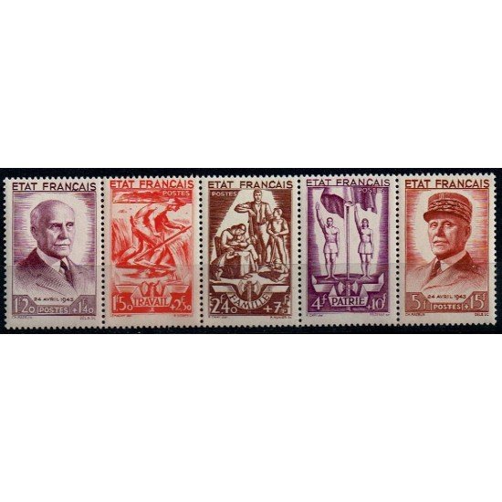 France Francia 576/80 1943 A favor de la emergencia nacional MNH France Francia 576/80 1943 A favor de la emergencia nacional MNH