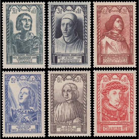 France Francia 765/70 1946 Celebridades del S. XV MNH