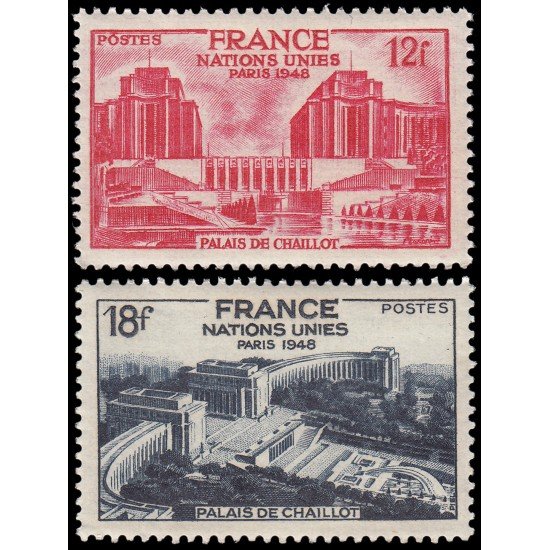 France Francia 818/19 1948 Asamblea General de las Naciones Unidas en Paris MNH France Francia 818/19 1948 Asamblea General de las Naciones Unidas en Paris MNH
