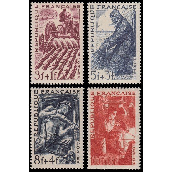 France Francia 823/26 1949 Serie oficios MNH France Francia 823/26 1949 Serie oficios MNH
