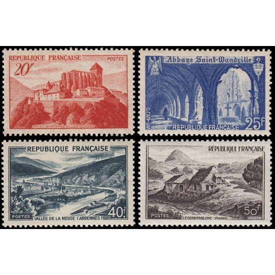 France Francia 841A/43 1949 Monumentos y sitios MNH France Francia 841A/43 1949 Monumentos y sitios MNH