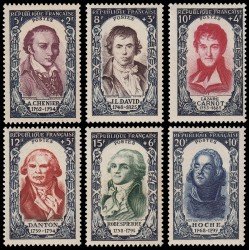 France Francia 867/72 1950 Celebridades del S. XVIII MNH France Francia 867/72 1950 Celebridades del S. XVIII MNH