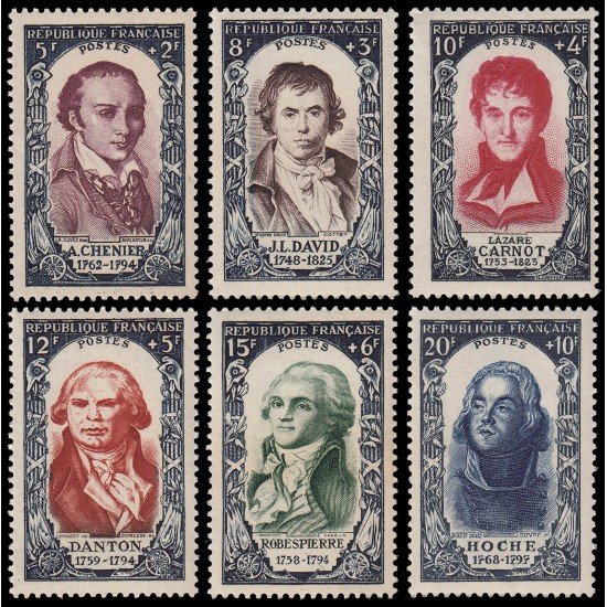 France Francia 867/72 1950 Celebridades del S. XVIII MNH France Francia 867/72 1950 Celebridades del S. XVIII MNH