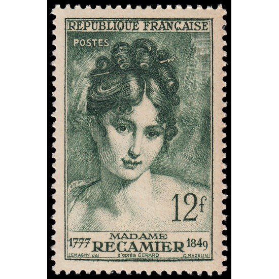 France Francia 875 1950 Sra. Récamier MNH France Francia 875 1950 Sra. Récamier MNH