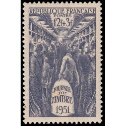 France Francia 879 1951 Día del sello Interior de un vagón postal MNH France Francia 879 1951 Día del sello Interior de un vagón postal MNH